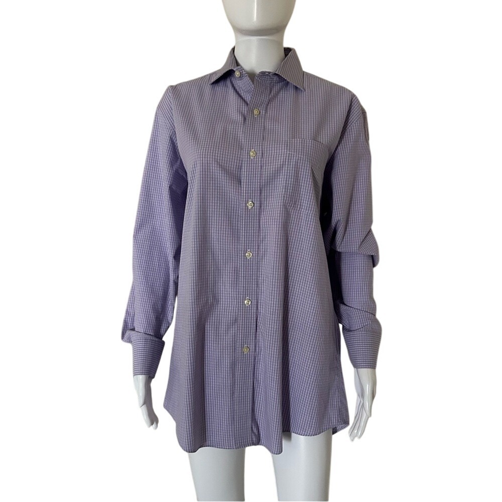 Lauren Ralph Lauren Purple 16 32/33 Long Sleeve Button Down Slim Fit Dress Shirt